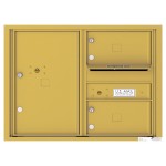 2 Oversized Tenant Doors with 1 Parcel Locker and Outgoing Mail Compartment - 4C Wall Mount 6-High Mailboxes - 4C06D-02