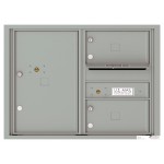 2 Oversized Tenant Doors with 1 Parcel Locker and Outgoing Mail Compartment - 4C Wall Mount 6-High Mailboxes - 4C06D-02