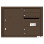 4 Tenant Doors with 1 Parcel Locker and Outgoing Mail Compartment - 4C Wall Mount 6-High Mailboxes - 4C06D-04