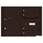 4 Tenant Doors with 1 Parcel Locker and Outgoing Mail Compartment - 4C Wall Mount 6-High Mailboxes - 4C06D-04