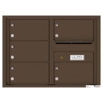 5 Oversized Tenant Doors with Outgoing Mail Compartment - 4C Wall Mount 6-High Mailboxes - 4C06D-05X