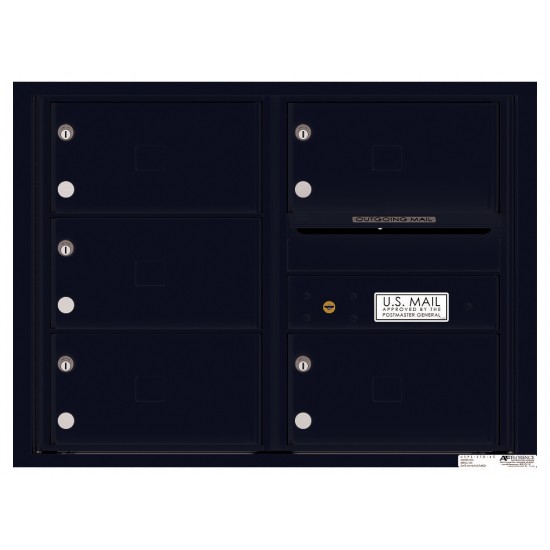 5 Oversized Tenant Doors with Outgoing Mail Compartment - 4C Wall Mount 6-High Mailboxes - 4C06D-05X