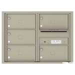 5 Oversized Tenant Doors with Outgoing Mail Compartment - 4C Wall Mount 6-High Mailboxes - 4C06D-05X