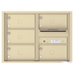 5 Oversized Tenant Doors with Outgoing Mail Compartment - 4C Wall Mount 6-High Mailboxes - 4C06D-05X