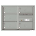 5 Oversized Tenant Doors with Outgoing Mail Compartment - 4C Wall Mount 6-High Mailboxes - 4C06D-05X