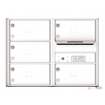 5 Oversized Tenant Doors with Outgoing Mail Compartment - 4C Wall Mount 6-High Mailboxes - 4C06D-05X