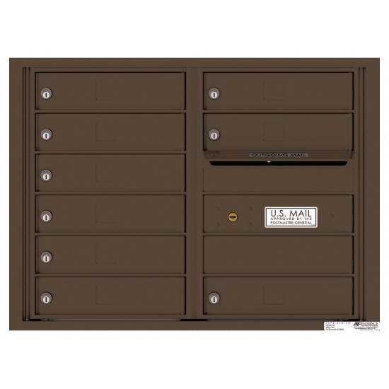 9 Tenant Doors with Outgoing Mail Compartment - 4C Wall Mount 6-High Mailboxes - 4C06D-09