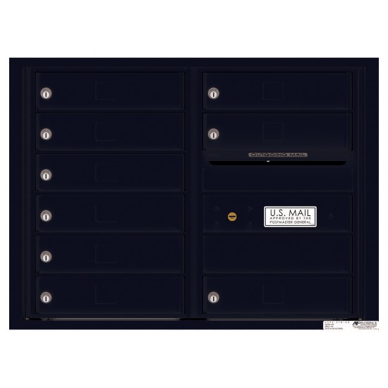 9 Tenant Doors with Outgoing Mail Compartment - 4C Wall Mount 6-High Mailboxes - 4C06D-09