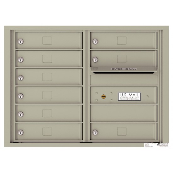 9 Tenant Doors with Outgoing Mail Compartment - 4C Wall Mount 6-High Mailboxes - 4C06D-09