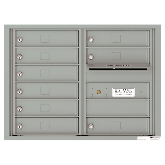 9 Tenant Doors with Outgoing Mail Compartment - 4C Wall Mount 6-High Mailboxes - 4C06D-09