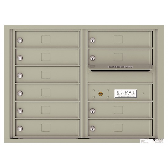 10 Tenant Doors with Outgoing Mail Compartment - 4C Wall Mount 6-High Mailboxes USPS Approved - 4C06D-10                                                                  