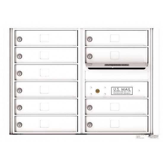 10 Tenant Doors with Outgoing Mail Compartment - 4C Wall Mount 6-High Mailboxes USPS Approved - 4C06D-10                                                                  