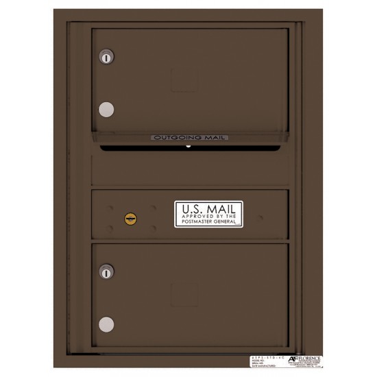 2 Oversized Tenant Doors with Outgoing Mail Compartment - 4C Wall Mount 6-High Mailboxes - H4C06S-02