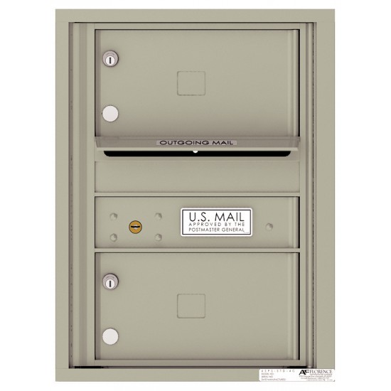 2 Oversized Tenant Doors with Outgoing Mail Compartment - 4C Wall Mount 6-High Mailboxes - H4C06S-02