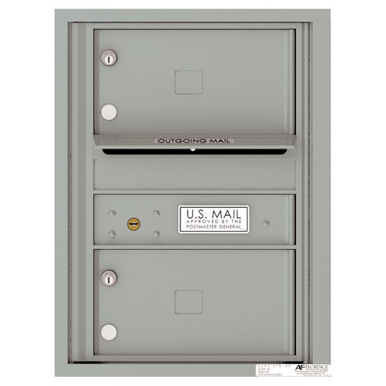 2 Oversized Tenant Doors with Outgoing Mail Compartment - 4C Wall Mount 6-High Mailboxes - H4C06S-02