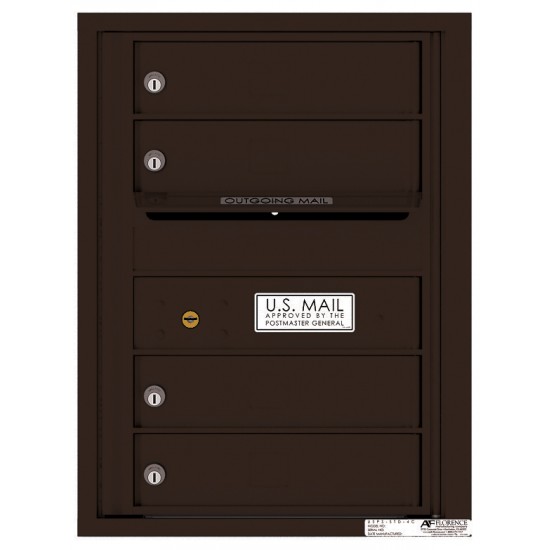 4 Tenant Doors with Outgoing Mail Compartment - 4C Wall Mount 6-High Mailboxes - 4C06S-04