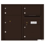 3 Oversized Tenant Doors with 1 Parcel Locker and Outgoing Mail Compartment - 4C Wall Mount 7-High Mailboxes - 4C07D-03