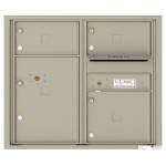 3 Oversized Tenant Doors with 1 Parcel Locker and Outgoing Mail Compartment - 4C Wall Mount 7-High Mailboxes - 4C07D-03