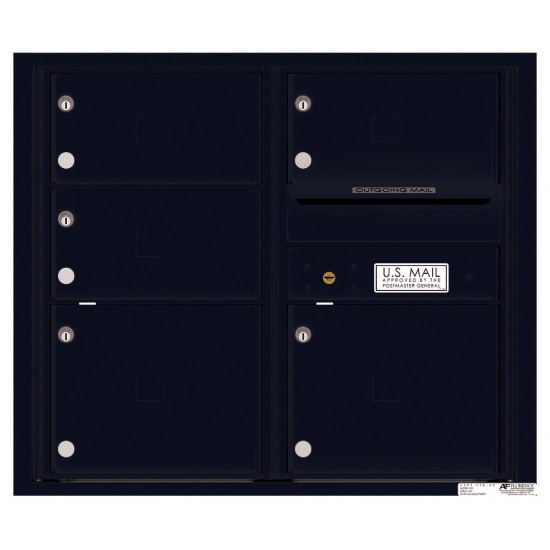 5 Oversized Tenant Doors with Outgoing Mail Compartment - 4C Wall Mount 7-High Mailboxes - 4C07D-05