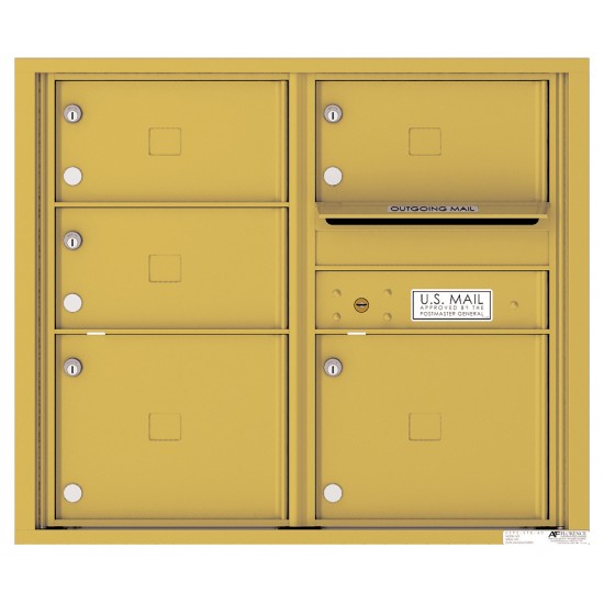 5 Oversized Tenant Doors with Outgoing Mail Compartment - 4C Wall Mount 7-High Mailboxes - 4C07D-05