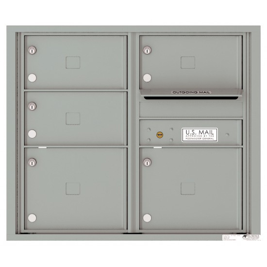 5 Oversized Tenant Doors with Outgoing Mail Compartment - 4C Wall Mount 7-High Mailboxes - 4C07D-05