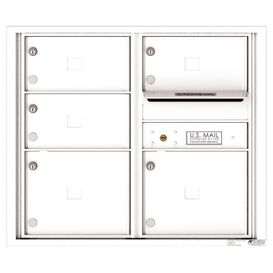 5 Oversized Tenant Doors with Outgoing Mail Compartment - 4C Wall Mount 7-High Mailboxes - 4C07D-05