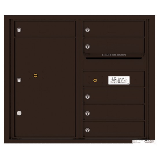 6 Tenant Doors with 1 Parcel Locker and Outgoing Mail Compartment - 4C Wall Mount 7-High Mailboxes - 4C07D-06