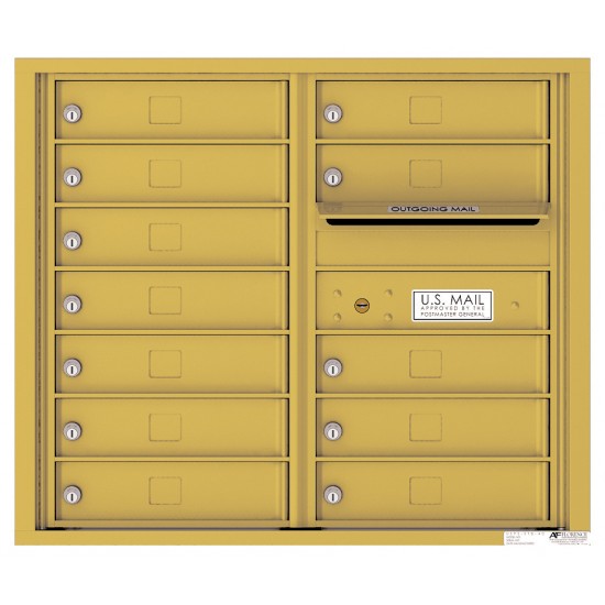 12 Tenant Doors with Outgoing Mail Compartment - 4C Wall Mount 7-High Mailboxes - 4C07D-12