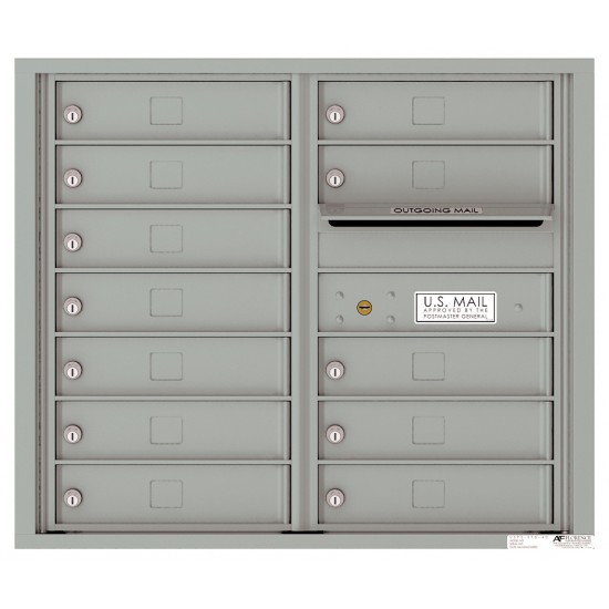 12 Tenant Doors with Outgoing Mail Compartment - 4C Wall Mount 7-High Mailboxes - 4C07D-12