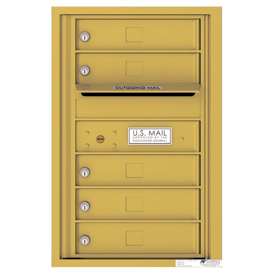 5 Tenant Doors with Outgoing Mail Compartment - 4C Wall Mount 7-High Mailboxes - 4C07S-05