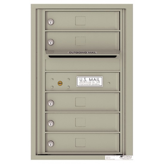 5 Tenant Doors with Outgoing Mail Compartment - 4C Wall Mount 7-High Mailboxes - 4C07S-05