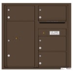 4 Oversized Tenant Doors with 1 Parcel Locker and Outgoing Mail Compartment - 4C Wall Mount 8-High Mailboxes - 4C08D-04