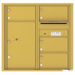 4 Oversized Tenant Doors with 1 Parcel Locker and Outgoing Mail Compartment - 4C Wall Mount 8-High Mailboxes - 4C08D-04