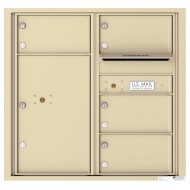 4 Oversized Tenant Doors with 1 Parcel Locker and Outgoing Mail Compartment - 4C Wall Mount 8-High Mailboxes - 4C08D-04