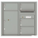 4 Oversized Tenant Doors with 1 Parcel Locker and Outgoing Mail Compartment - 4C Wall Mount 8-High Mailboxes - 4C08D-04