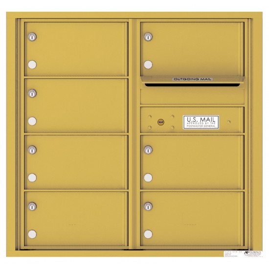 7 Oversized Tenant Doors with Outgoing Mail Compartment - 4C Wall Mount 8-High Mailboxes - 4C08D-07