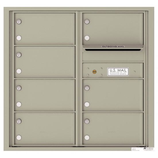 7 Oversized Tenant Doors with Outgoing Mail Compartment - 4C Wall Mount 8-High Mailboxes - 4C08D-07