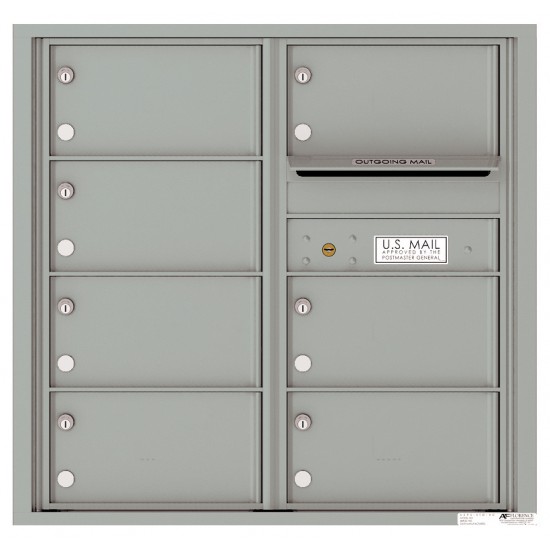 7 Oversized Tenant Doors with Outgoing Mail Compartment - 4C Wall Mount 8-High Mailboxes - 4C08D-07