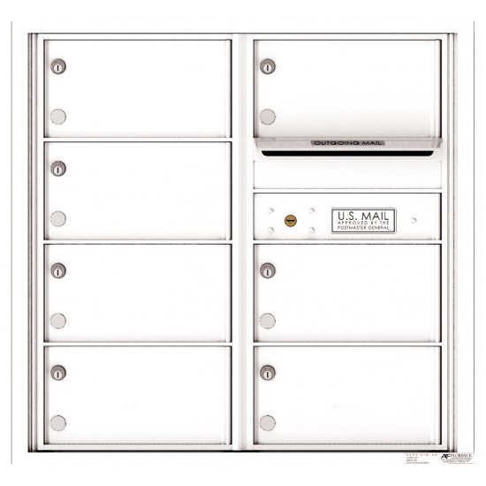 7 Oversized Tenant Doors with Outgoing Mail Compartment - 4C Wall Mount 8-High Mailboxes - 4C08D-07