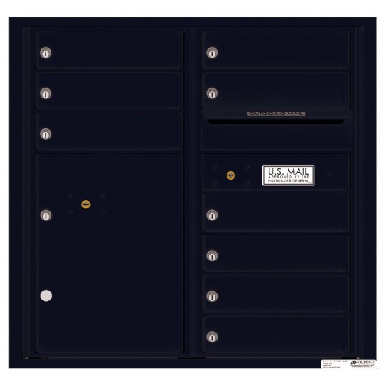 9 Tenant Doors with 1 Parcel Locker and Outgoing Mail Compartment - 4C Wall Mount 8-High Mailboxes - 4C08D-09