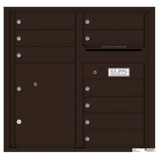 9 Tenant Doors with 1 Parcel Locker and Outgoing Mail Compartment - 4C Wall Mount 8-High Mailboxes - 4C08D-09