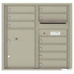 9 Tenant Doors with 1 Parcel Locker and Outgoing Mail Compartment - 4C Wall Mount 8-High Mailboxes - 4C08D-09