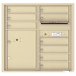 9 Tenant Doors with 1 Parcel Locker and Outgoing Mail Compartment - 4C Wall Mount 8-High Mailboxes - 4C08D-09