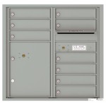 9 Tenant Doors with 1 Parcel Locker and Outgoing Mail Compartment - 4C Wall Mount 8-High Mailboxes - 4C08D-09