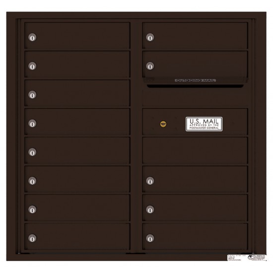 13 Tenant Doors with Outgoing Mail Compartment - 4C Wall Mount 8-High Mailboxes - 4C08D-13