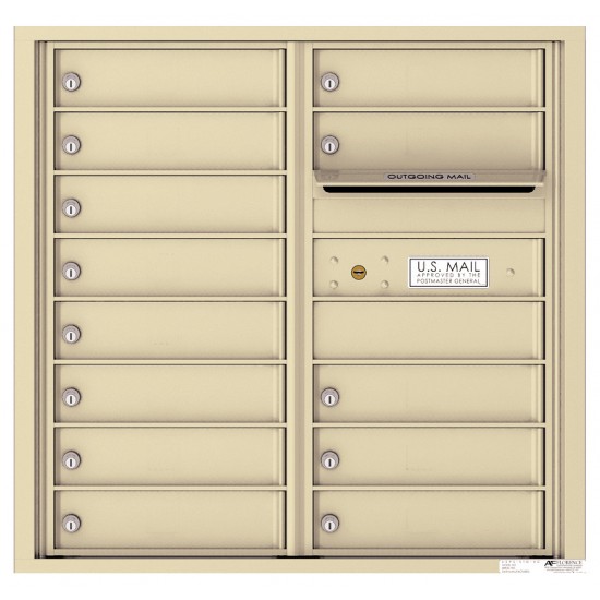 13 Tenant Doors with Outgoing Mail Compartment - 4C Wall Mount 8-High Mailboxes - 4C08D-13