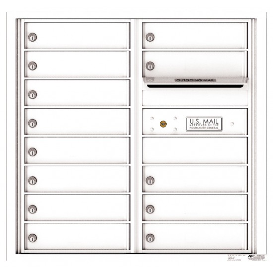 13 Tenant Doors with Outgoing Mail Compartment - 4C Wall Mount 8-High Mailboxes - 4C08D-13