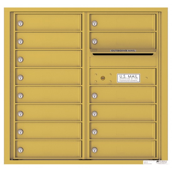 14 Tenant Doors with Outgoing Mail Compartment - 4C Wall Mount 8-High Mailboxes - 4C08D-14