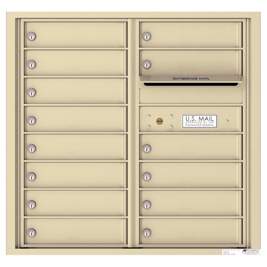 14 Tenant Doors with Outgoing Mail Compartment - 4C Wall Mount 8-High Mailboxes - 4C08D-14