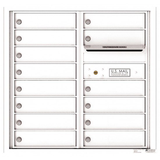 14 Tenant Doors with Outgoing Mail Compartment - 4C Wall Mount 8-High Mailboxes - 4C08D-14